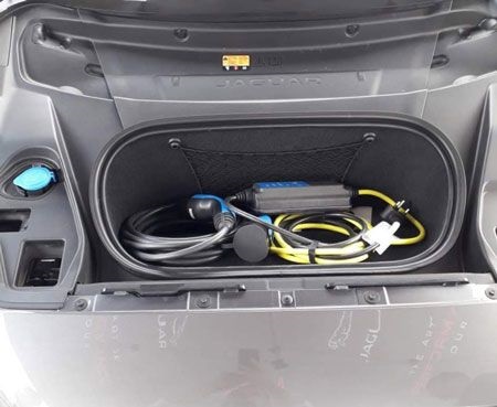 Every I-Pace comes standard with a universal “occasional use” charging cable compatible with regular household sockets.