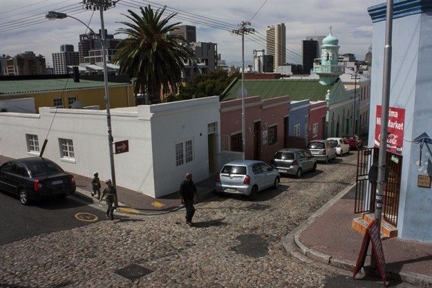 A new development, nicknamed the Monster Building and being opposed by Bo Kaap residents, is mooted to be built just the other side of this block on Rose Street. It is set to be 18 storeys high and would loom over the area pictured. Photo: Steve Kretzmann/WCN