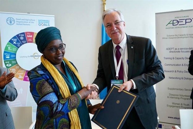 ADEPT president Khady Sakho Niang and FAO deputy director-general, programmes, Daniel Gustafson