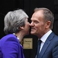 European Council president Donald Tusk visits Downing Street in 2018. EPA