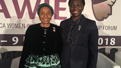 (L-R): Zanele Mbeki, former First Lady of South Africa and Irene Ochem, AWIEF founder and CEO. Credit: AWIEF.
