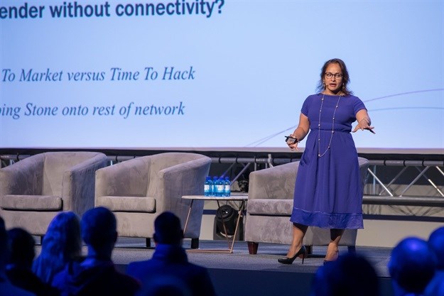 Jaya Baloo speaking at a previous Singularity University Summit.