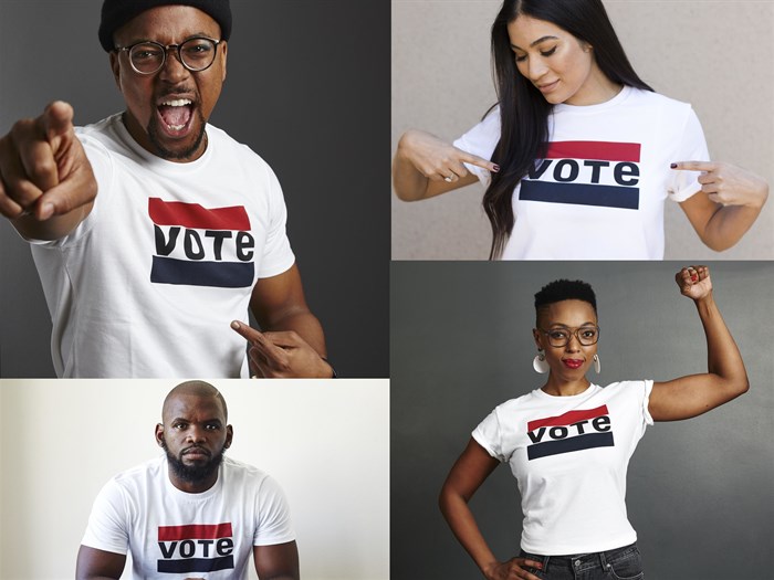 L to R clockwise: Maps Maponyane, Qaanita Orrie, Pabi Moloi and Siv Ngesi.