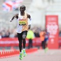 Kenya’s Eliud Kipchoge on his way to wining the London Marathon in April 2019. EPA-EFE/Facundo Arrizabalaga