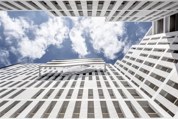 dhk completes sculpted monolithic apartment block in Century City