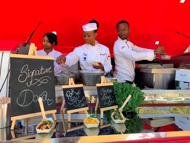 The Capsicum Combi with (L-R): Tahlita Williams, Bontle Gumbi, and Chef Ukhonaye Mconi<p>Photo: Grant Bushby