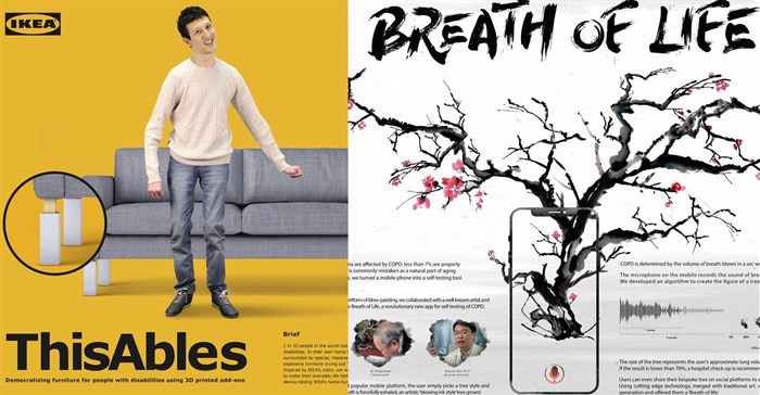 The #Cannes Lions 2019 Health & Wellness and Pharma Grand Prix winners: McCann Tel Aviv, Craft London and UM Tel Aviv, for IKEA 'ThisAbles' and McCann Health Shanghai, for GSK GlaxoSmithKline's 'Breath of Life' respectively.