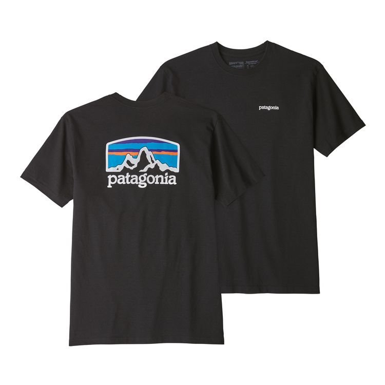 Patagonia Men's Fitz Roy Horizons Responsibili-Tee - made from recylcled polyesther.