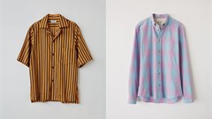 Vertical stripes and a new take on check at Acne Studios. Image credit: Acne Studios