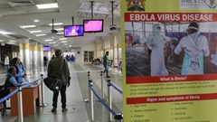 Border screening at Kenya’s Jomo Kenyatta International Airport. EPA-EFE/DANIEL IRUNGU