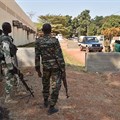 Central African Republic gendarmes and police officers are seen on January 2, 2016, in Bangui. Police in Bangui allegedly assaulted two French reporters from AFP recently. Credit: CPJ/AFP/Issouf Sanogo.
