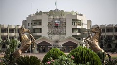 Burkina Faso's presidential palace is seen in Ouagadougou on March 20, 2019. The president and Constitutional Council have the power to prevent the enactment of revisions of the country's penal code that could result in jail time for reporters. Credit: CPJ/AFP/Olympia de Maismont.