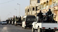 Security forces are seen on June 22 in Nouakchott, Mauritania. Two journalists have been arrested and the internet has been cut throughout the country following elections on June 22. Credit: CPJ/AFP/Sia Kambou.