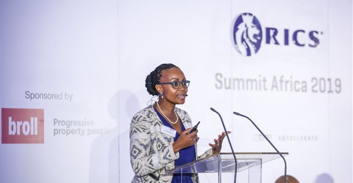 Ipeleng Mkhari, CEO and founder of Motseng Investment Holdings, speaking at the RICS Summit Africa 2019.