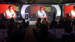 Refilwe Maluleke, MD Yellowwood on stage. © .