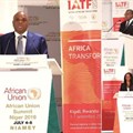 Afreximbank President Prof. Benedict Oramah, AU Trade Commissioner Amb. Albert Muchanga, and Rwanda Trade Minister Soraya Hakuziyaremye addressing guests at the launch of IATF2020 in Niamey.
