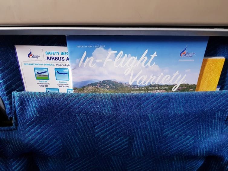 Inflight magazines have a potential audience of billions. So why not include advice on hand hygiene and coughing etiquette?