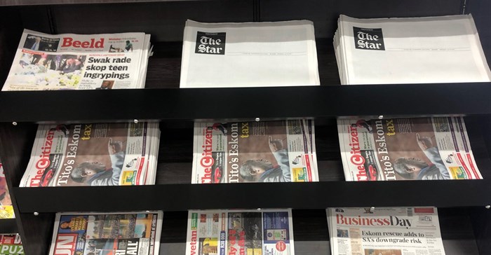 The Star, hit the newsstands with a blank cover today. Image supplied.