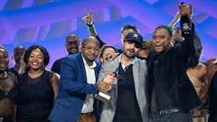 The TBWA\ team on stage accepting the award for Regional Agency of the Year. Image credit: Julian Carelsen/2019 Loerie Awards.