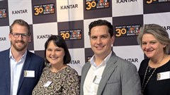 Panellists Bradshaw, Walsh and Viviers of Pick n Pay, Takealot and Capitec Bank respectively, with Kantar's Du Chenne.
