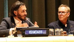 Sergio Fernandez de Cordova, chairperson of the Summit and PVBLIC Foundation, and Kevin Swanepoel, The One Club CEO.