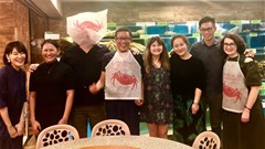 Stapleton captions this: Spikes Asia 2019 Direct Jury with a clown.