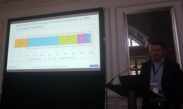 Schaefer presenting at the Adobe CX Forum.