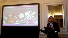 Schaefer presenting at the Adobe CX Forum.