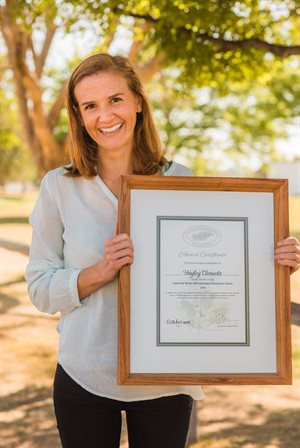 Dr Hayley Clements, winner of the inaugural Jennifer Ward Oppenheimer (JWO) Research Grant