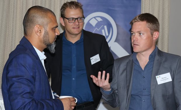 Pictured from left: Muthaliep Karim, strategic pricing director at Tiger Brands; Pieter van der Merwe, senior analytics consultant at IRI South Africa and Martyn Freemantle, interim managing director at IRI South Africa.