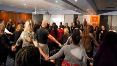 Singing the South African national anthem, a call to stand united, as marketers and businesses pledge to start fixing tomorrow’s problems, today. Image supplied.