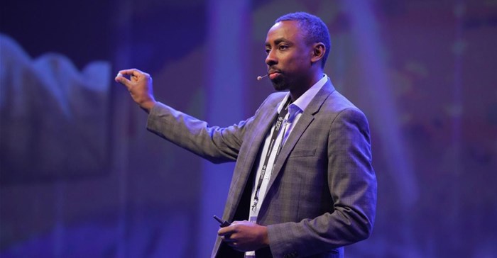Murendeni Mafumo speaking at the SingularityU South Africa Summit 2019. Image supplied.