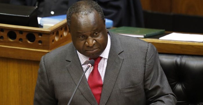 South African Finance Minister Tito Mboweni delivers the mid-term budget statement at parliament, Cape Town, South Africa, 24 October 2018. EPA/Nic Bothma