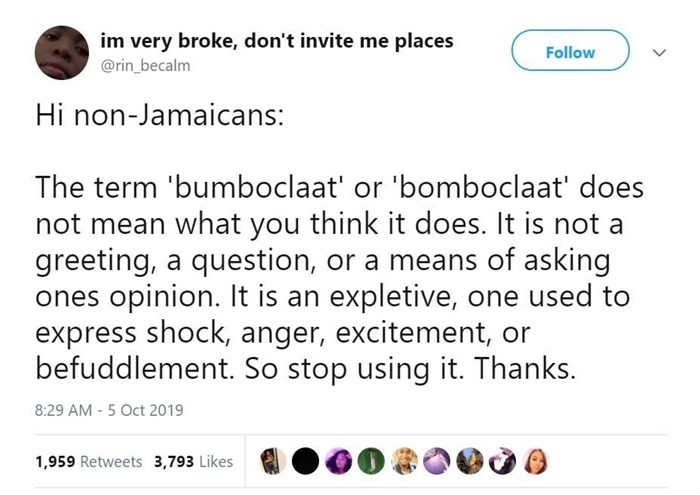 Meltwater's analysis of the 'bomboclaat' trend on Twitter in October