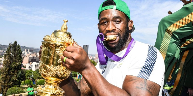 Captain Siya Kolisi on the Pretoria RWC Trophy Tour - © Gallo Images