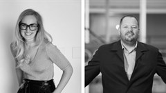 Machine_'s Sarah Browning-de Villiers and Sanlam's Francois Uys.