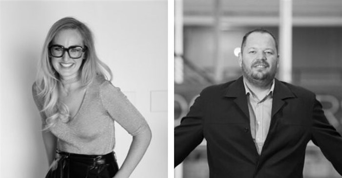 Machine_'s Sarah Browning-de Villiers and Sanlam's Francois Uys.