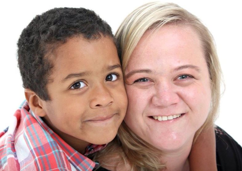 Sarah Brown with her son