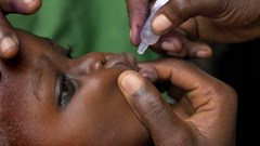 A Nigerian child receives a dose of the polio vaccine. EPA