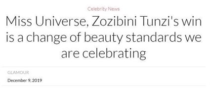 How the media is reacting to Zozibini Tunzi [analysis]