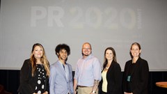 #PR2020 Summit speakers Nadia Hearn of Faselis, Jody Kolbee of Writers Hand Studios, Jaco Pienaar of PEAR, Sasha Knott of Job Crystal and Regine Le Roux of Reputation Matters. Missing: Robin Tindall of Lead Genius.