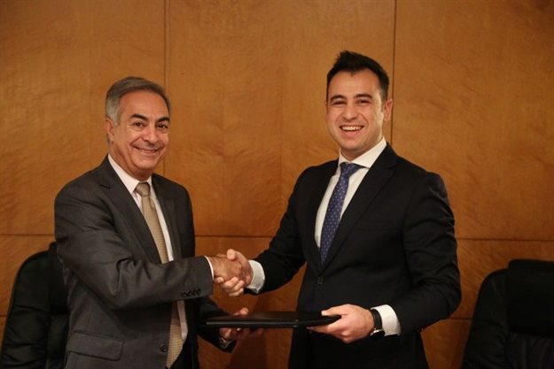 Samir Jaieb, CEO of Groupe Alliance, and Feras Hasbini, director, development, MENA, Hilton, confirm the plans for the future Hilton Tunis Gammarth.