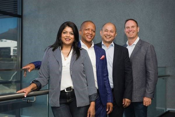 From left: Samantha Naidu (CEO Volt.Africa), Khaya Cishe (Secretary General, Black Business Chamber), Howard Plaatjes (CEO, AYO) and Greg Le Roux (CEO, Loot).