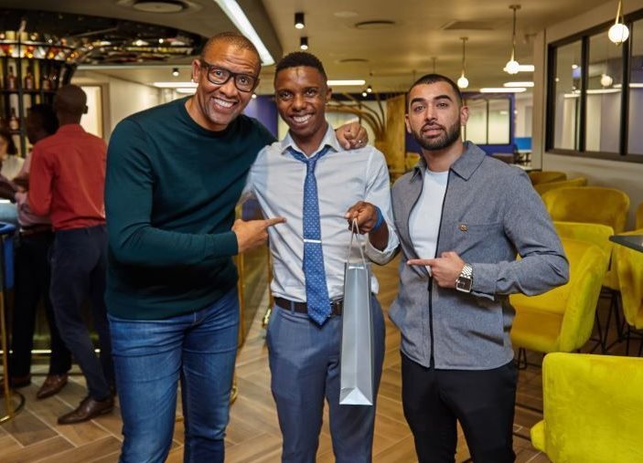 L to R: Andile Khumalo, Chivas Venture SA judge, Nhlanhla Ndlovu and Marco Vandeput, assistant brand manager at Pernod Ricard