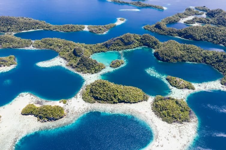 Limestone islands in the Coral Triangle. The marine protected areas. Shutterstock