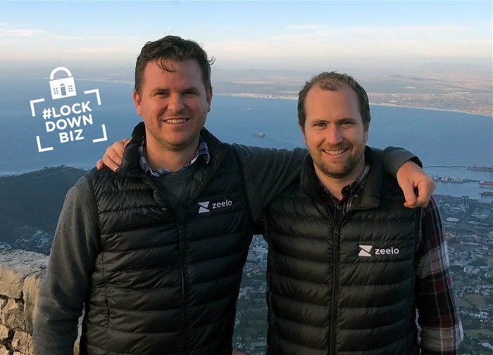 James Champion and Andrew Robarts, general managers of Zeelo SA, before 'social distancing'.