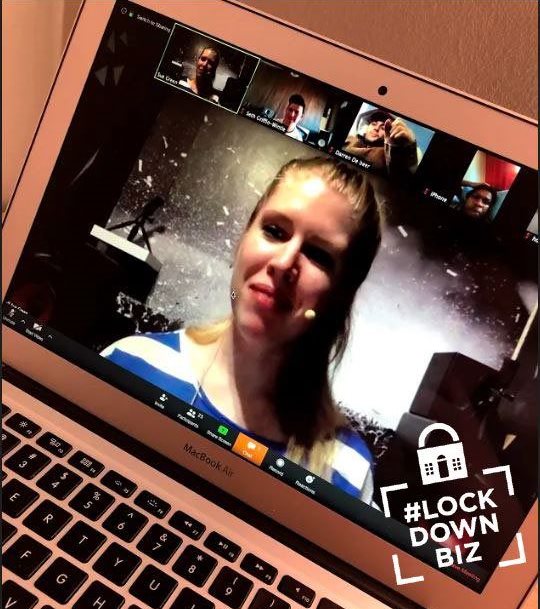 Sue Green interacts with students during lockdown