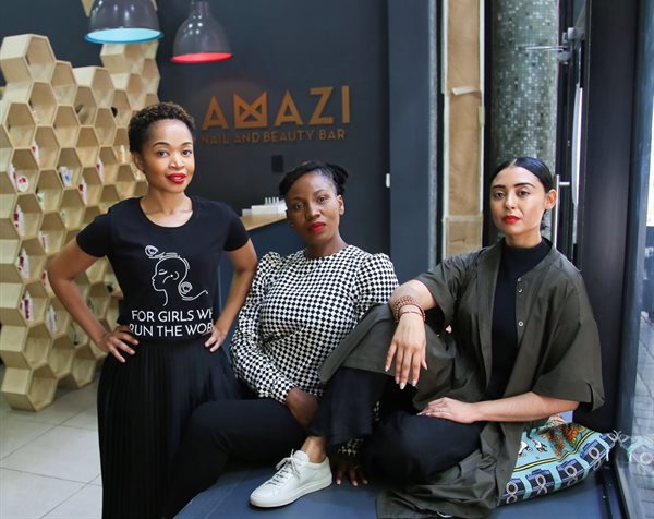 The Amazi Group co-founders. From left: Katleho Tsoku, Lisa Mgcotyelwa and Divya Vasant