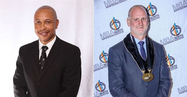 L-R: Mohau Mphomela, executive director, and Wayne Albertyn, president of Master Builders Association (MBA) North
