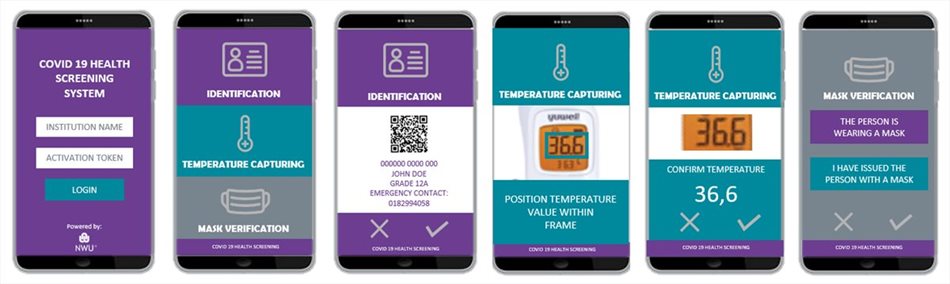 Each school can be provided with an entry-level smartphone, preloaded with the newly developed application, which makes Covid-19 screening and data capturing much easier and faster.